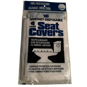 Vintage Cadie Sanitary Disposable Seat Covers Set of 10 White Stock #111